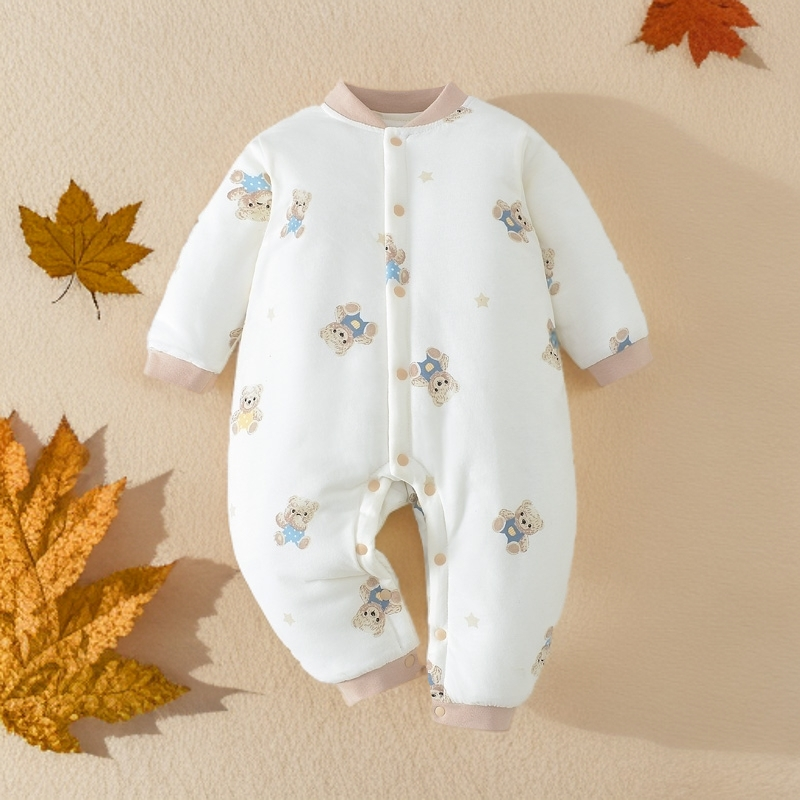 150克新生儿2024秋冬衣服加厚纯棉保暖棉衣宝宝连身衣/爬服/哈衣