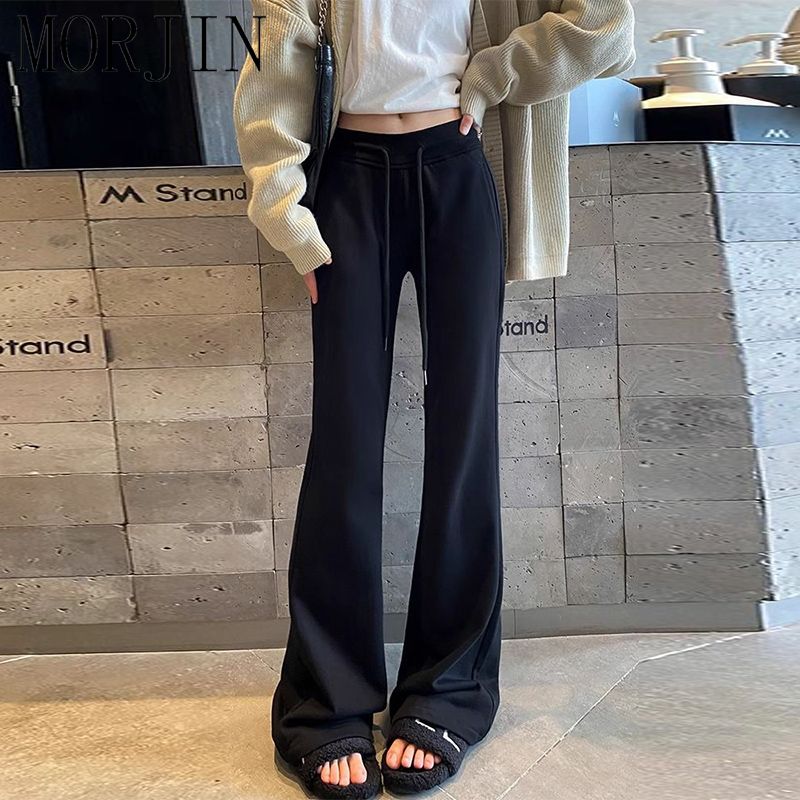 微喇叭运动裤女大码胖m300斤新款春夏季高腰显瘦休闲喇叭马蹄裤子