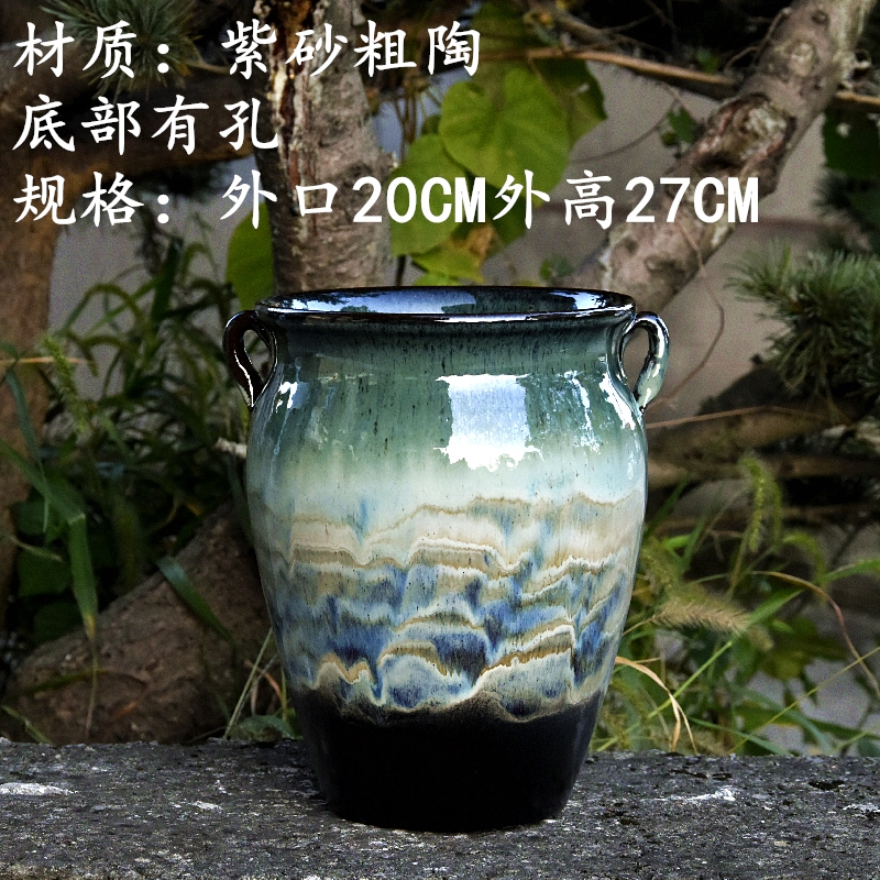多肉花盆透气粗陶多肉植物老桩兰花陶瓷特大号陶罐法师花盆器