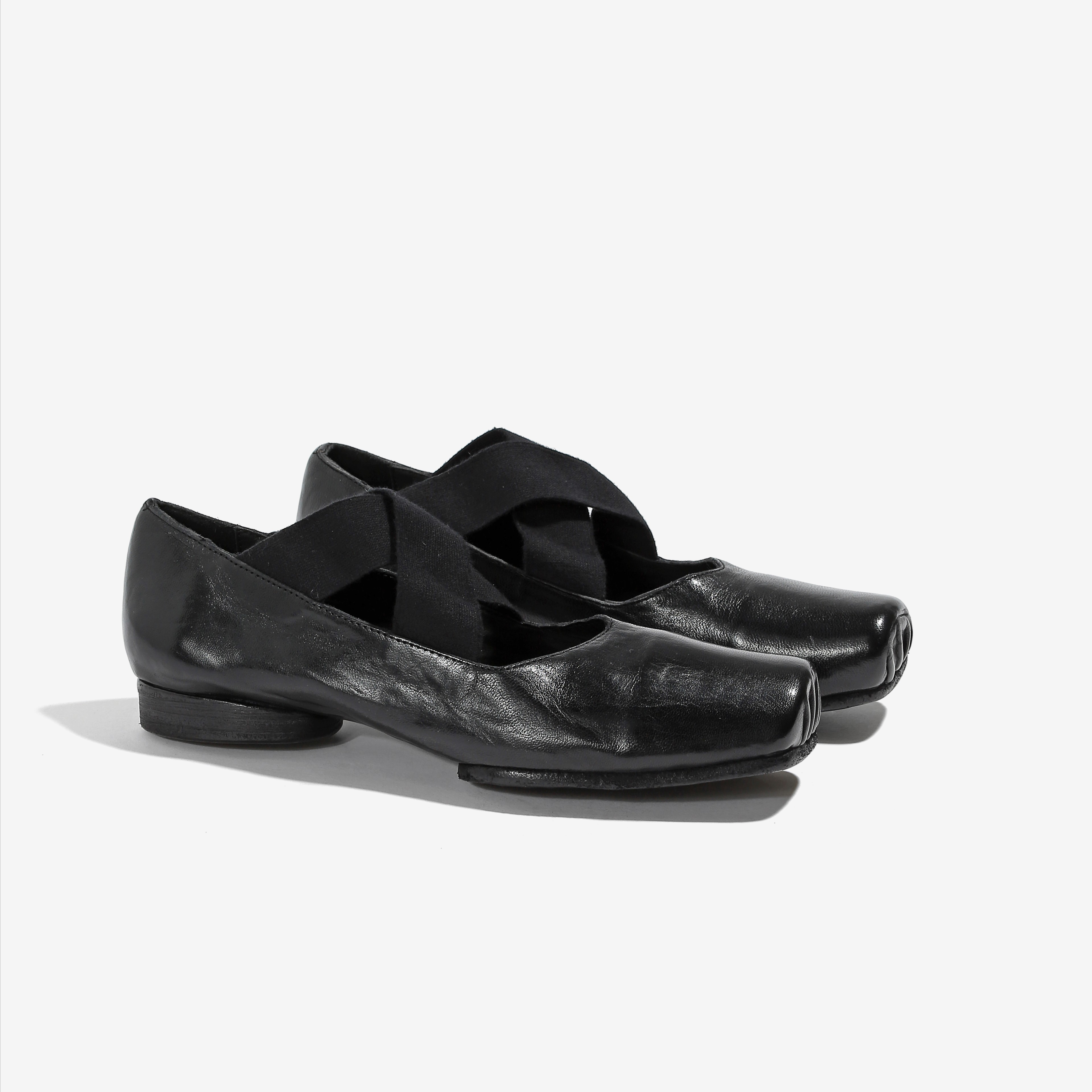 普森水洗做旧粗跟中跟单鞋交叉扣带芭蕾鞋1849-1