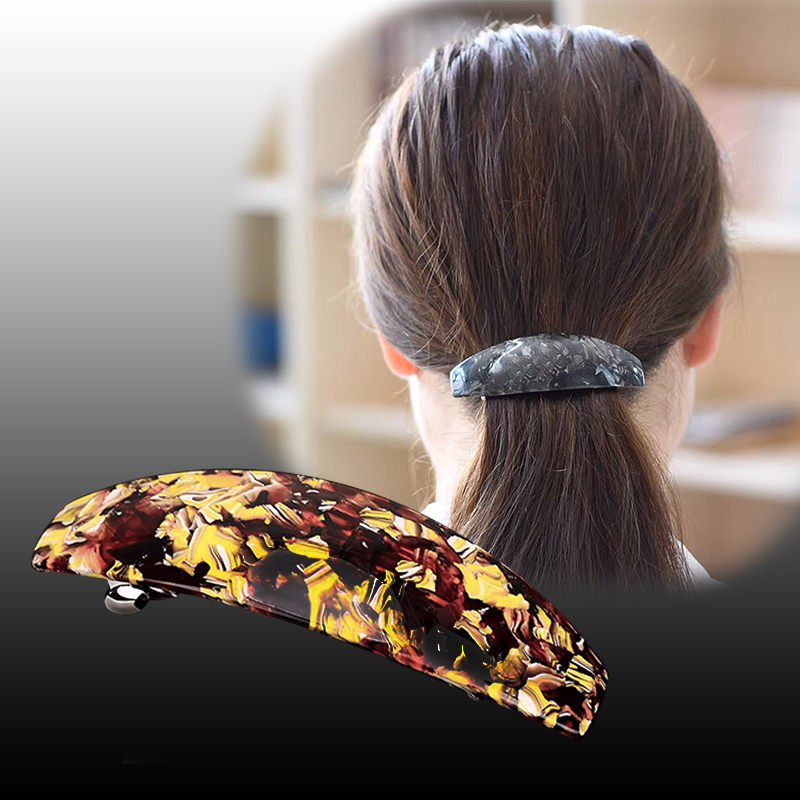 妈妈后脑勺马尾夹气质发卡优雅弹簧顶夹发夹头饰百搭一字夹半扎发