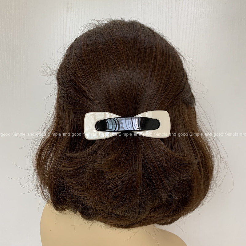 发夹女后脑勺一字夹弹簧半扎发马尾夹法式简约发卡顶夹蝴蝶结头饰