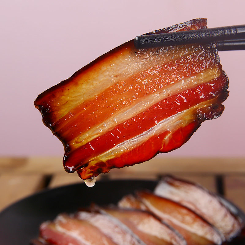 湖南农家烟熏腊肉熏肉腊肉五花肉腌制传统香味工艺风味净含量甄选
