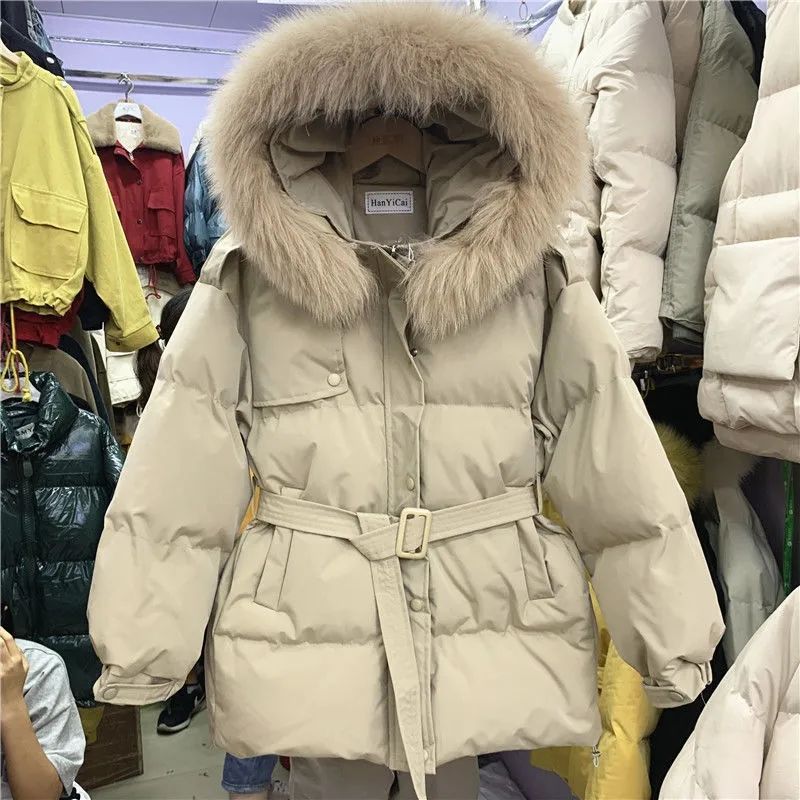 鸭鸭大码女装200斤胖mm羽绒服服女中长款棉衣冬季棉袄加厚韩版外