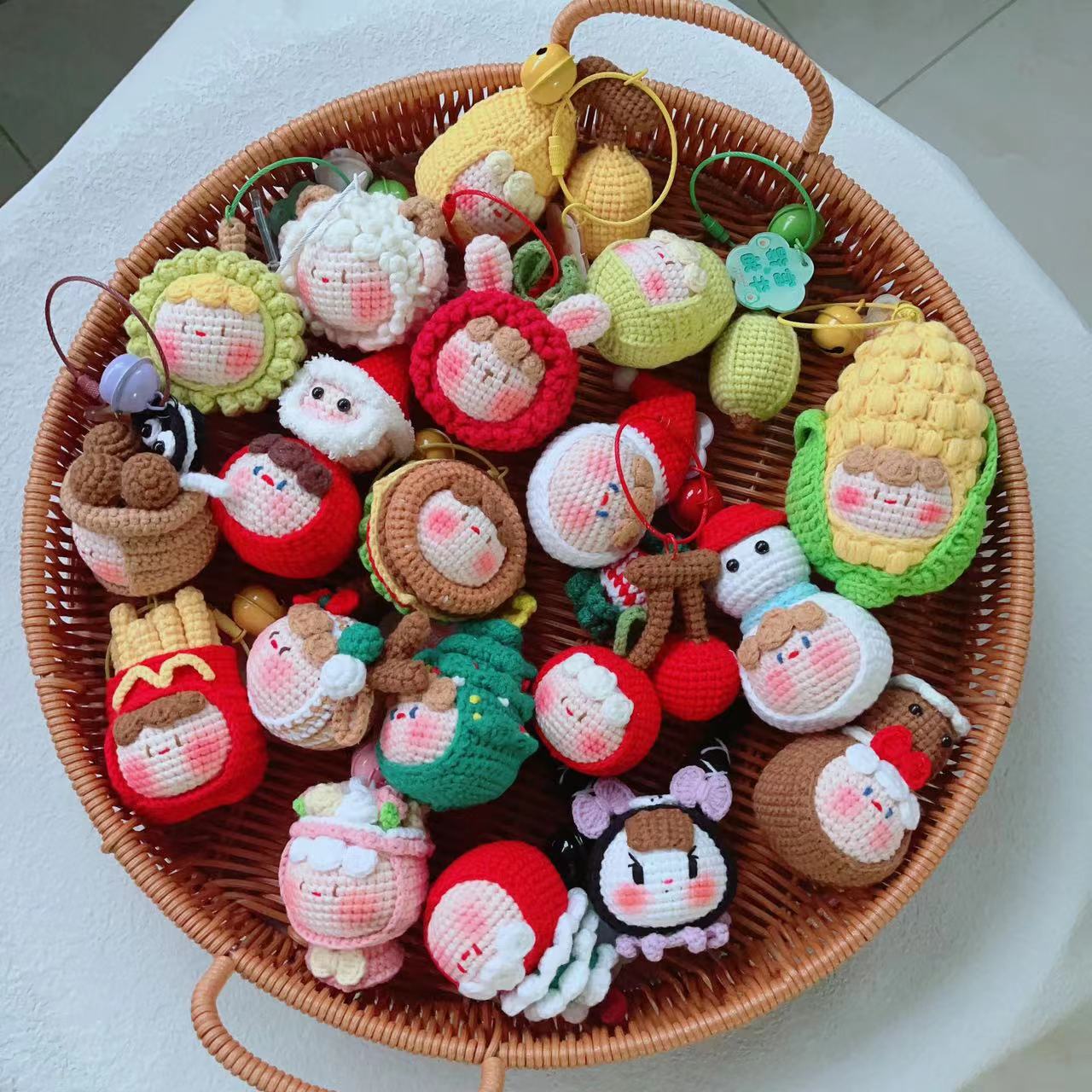 纯手工制作小物钩织玩偶团子发夹包包直播间选款改价链接 