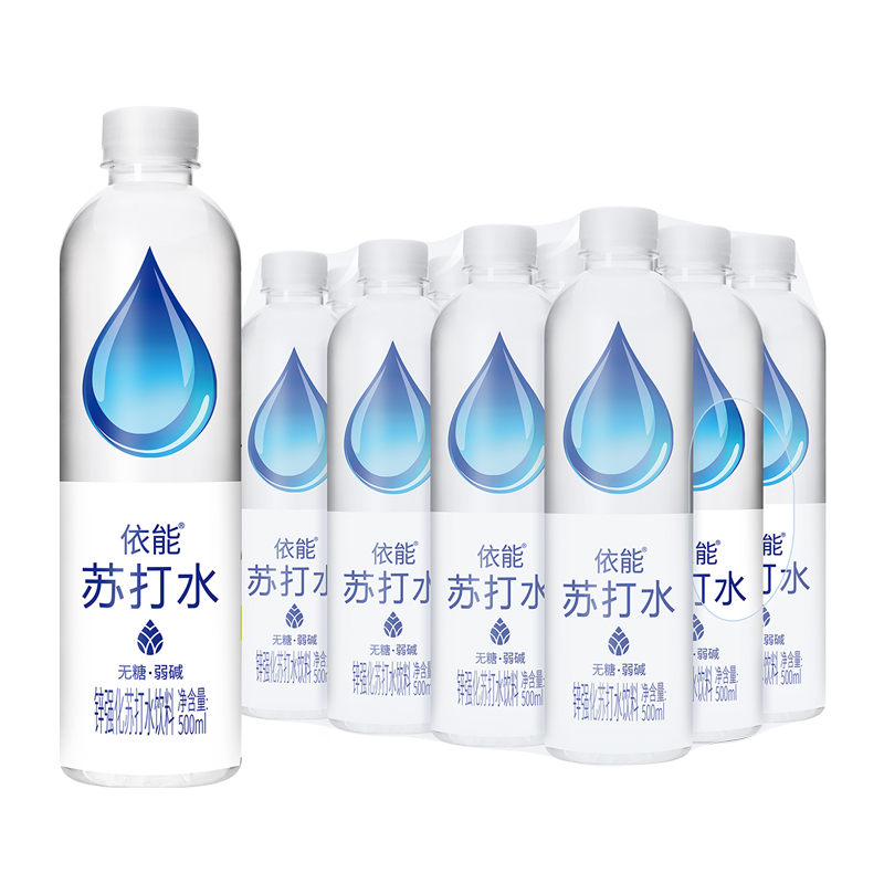 【依能】锌强化苏打水饮料无糖无汽0卡0脂弱碱性500ml12碱性苏打水