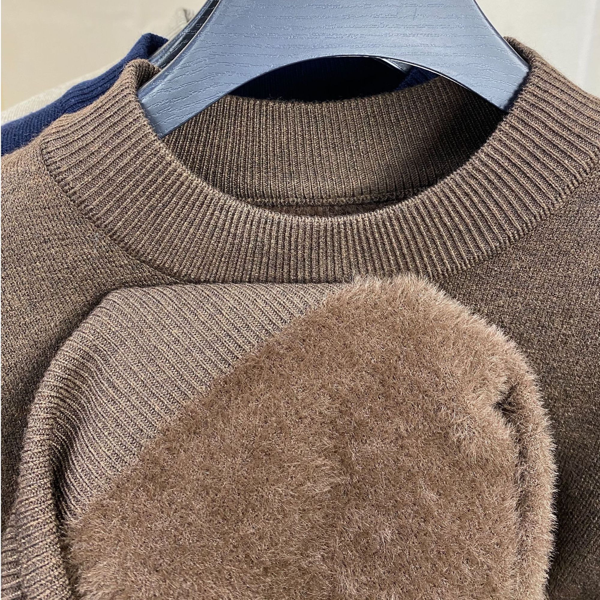  2024新款男士针织衫冬季加厚时尚休闲百搭保暖圆领