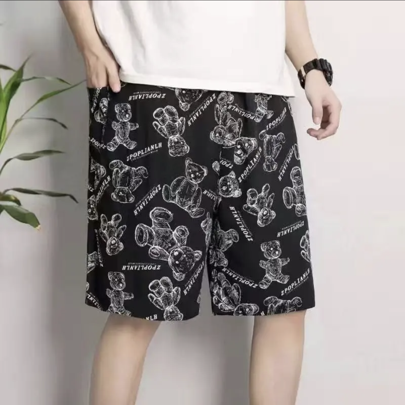 夏季棉绸短裤沙滩裤休闲宽松大裤衩加大薄款五分裤