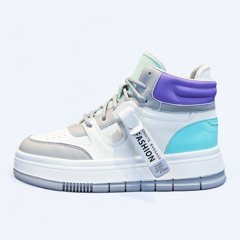 【新品】高帮休闲小白鞋女2024秋冬百搭真皮板鞋网红透气平底运动鞋