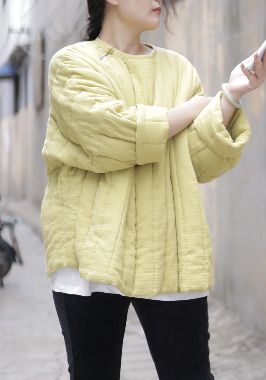 传统棉花手工棉服宽松大码特色棉花卫衣棉袄外套冬保暖大T C83