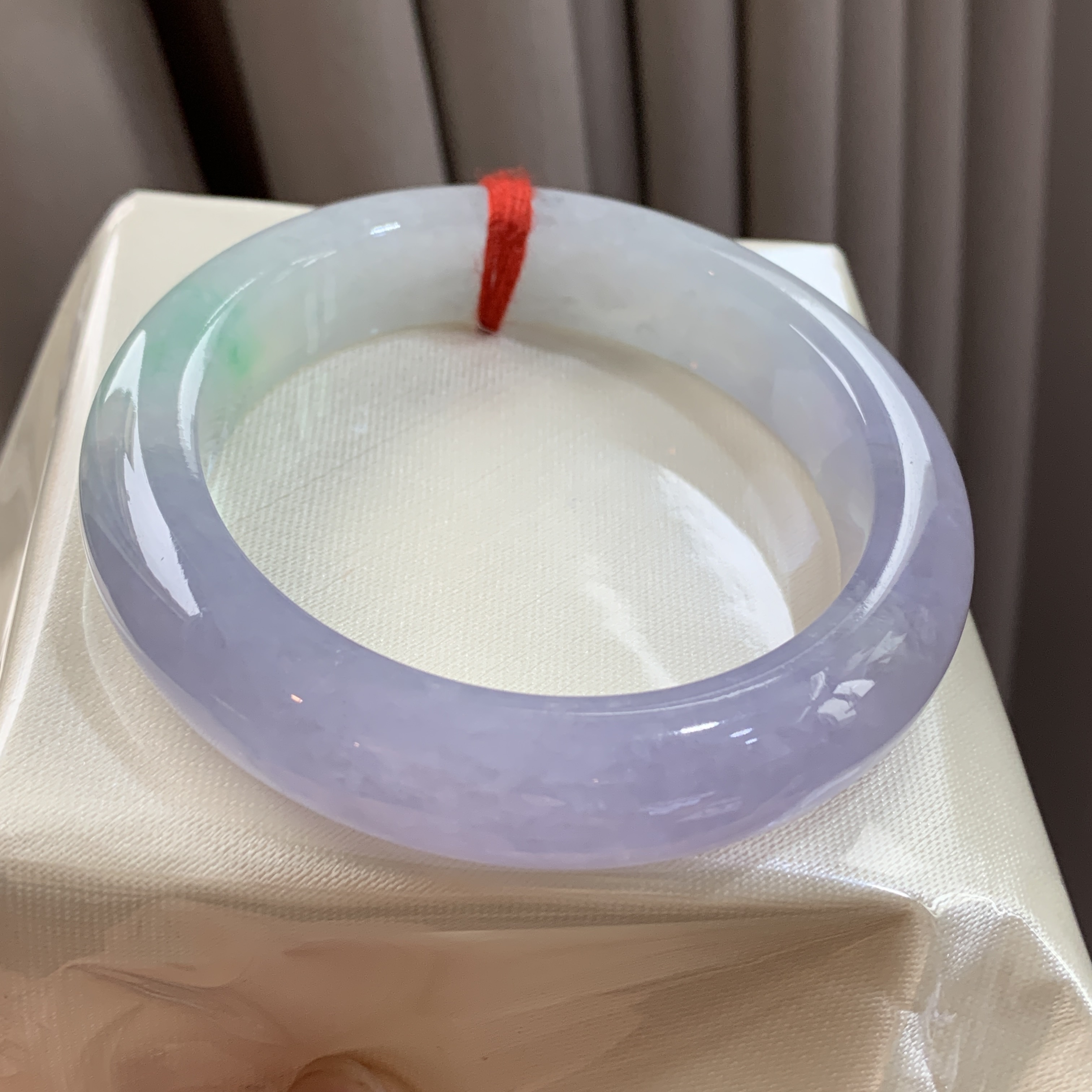 天然缅甸翡翠手镯冰种春彩正圈a货 编号 6509