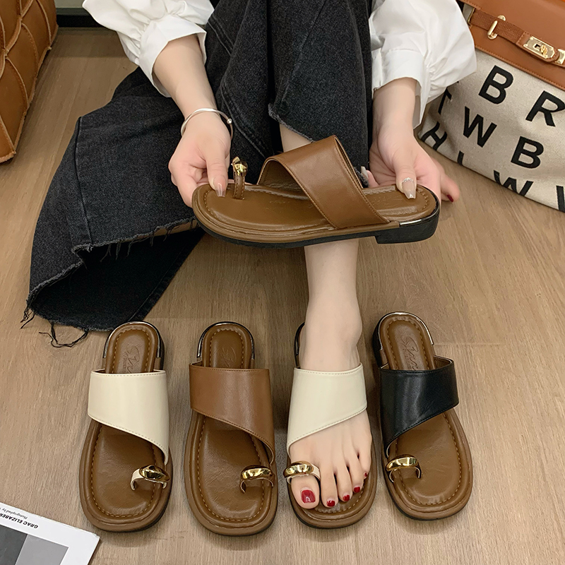 小众风！2023夏新款 皮带夹角居家外穿女拖鞋