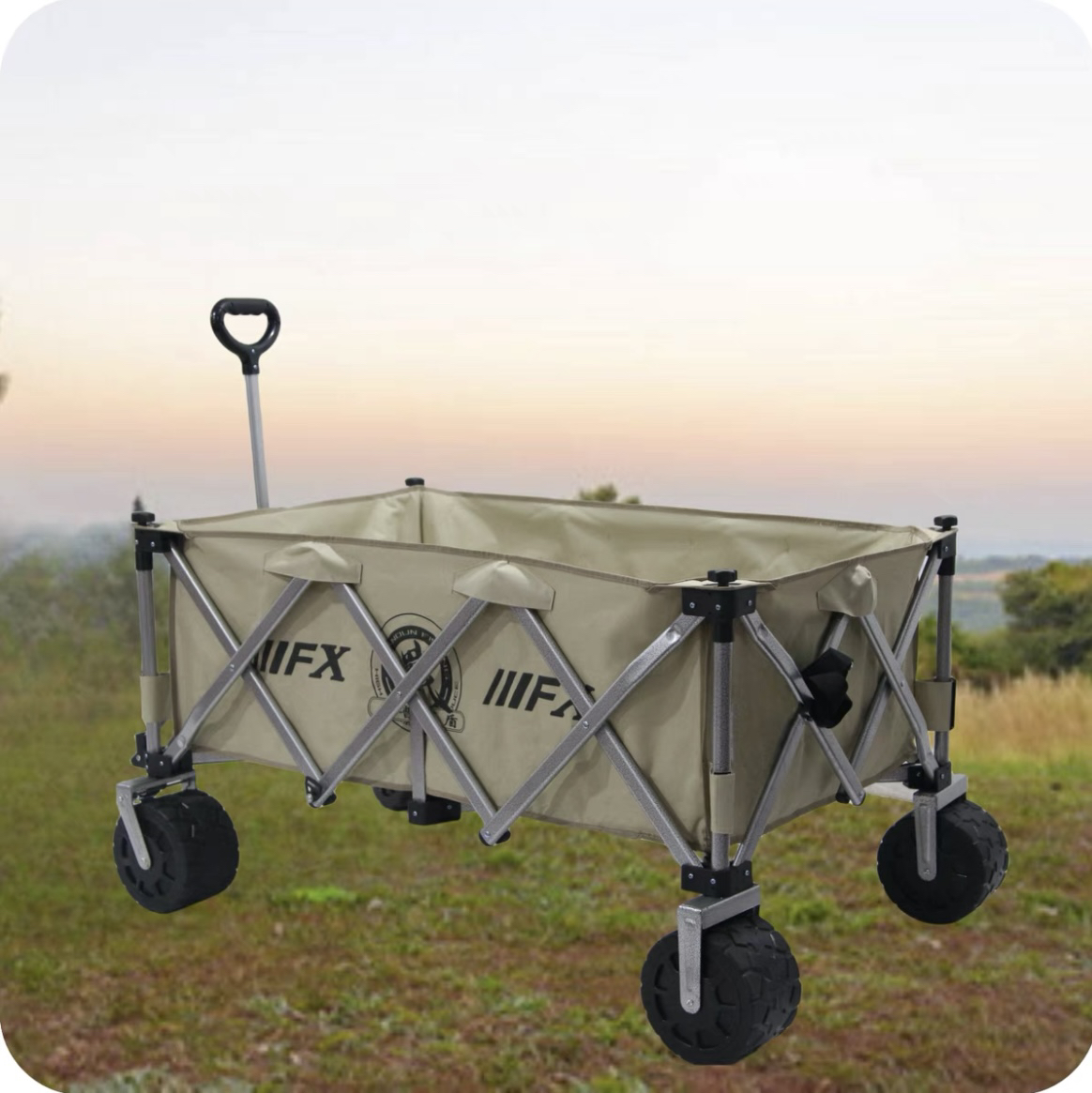 战盾户外露营车野餐营地拖车可折叠超大手拉式小推车摆摊护工