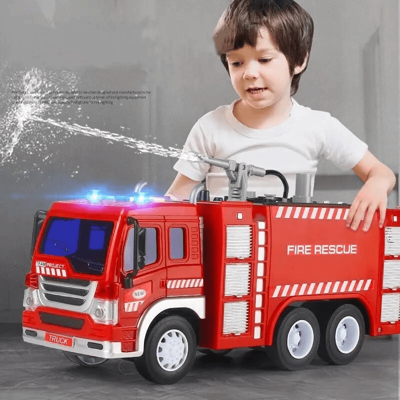 【惯性喷水声光消防车】惯性喷水消防车带声光讲故事早教儿童玩具