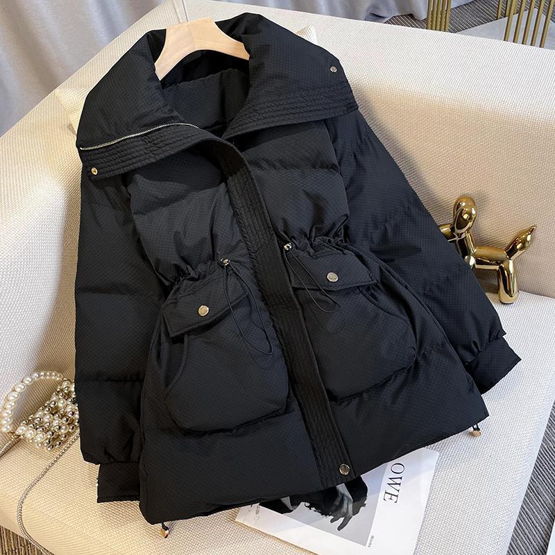大码女2023冬季新款高级感收腰羽绒服胖mm宽松加厚显瘦羽绒服外套