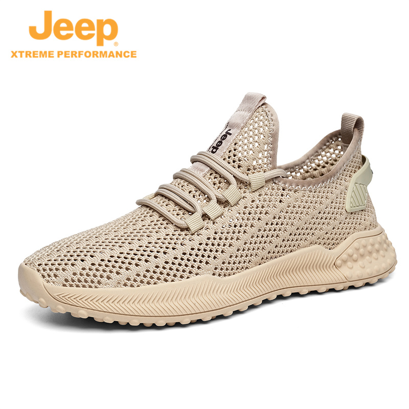 JEEP/吉普夏季潮流网眼透气轻便爬山男士飞织网面休闲潮流徒步鞋