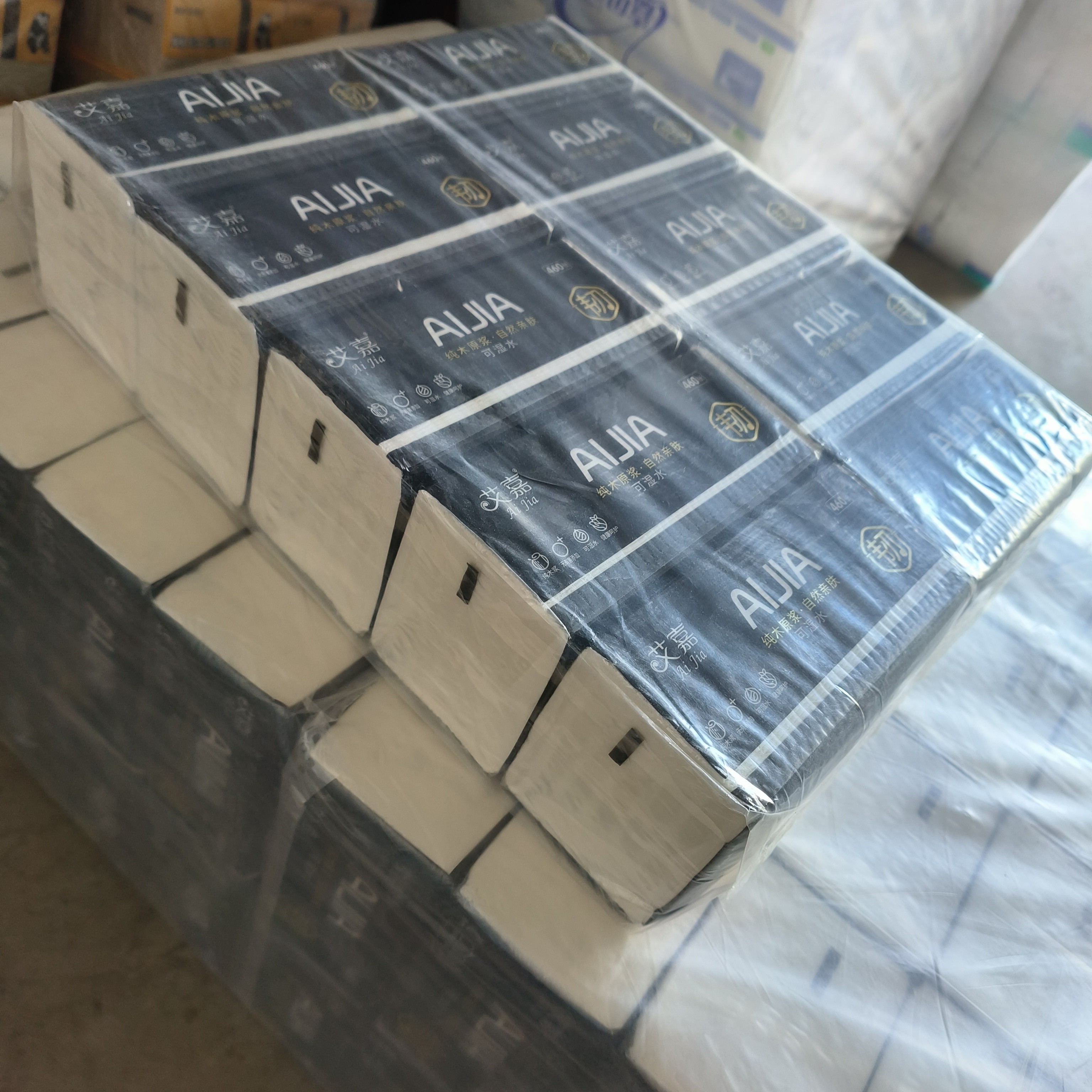 艾嘉10连包原浆抽纸460张纸卷无印花抽纸酒店透明一次性亲肤大包