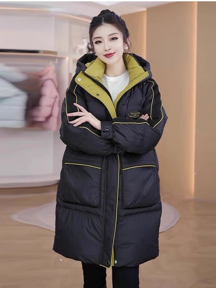 雅鹿羽绒羽绒服女中长款加厚宽松新款2023冬爆款高档遮肉棉衣洋气