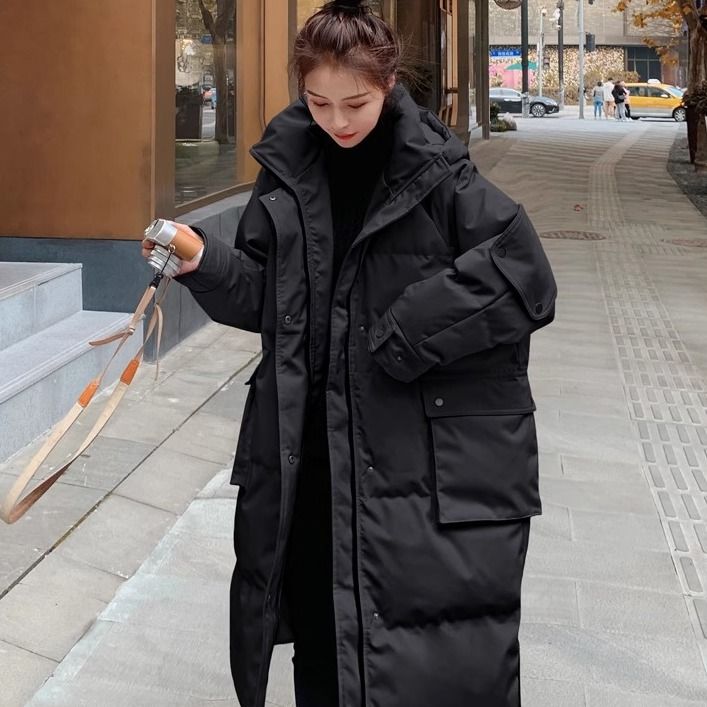 雅鹿大码中长款羽绒服女2023年冬季新款韩版学生加厚2-300斤棉衣