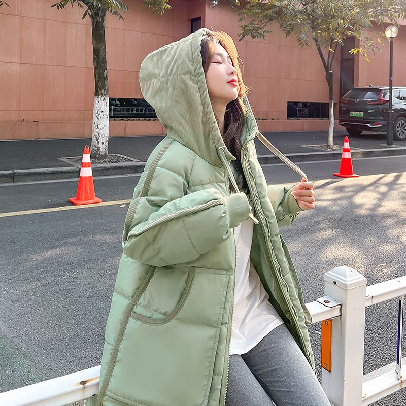 雅鹿加厚面包服羽绒棉衣羽绒服女韩版宽松冬季外套中长款棉袄2023