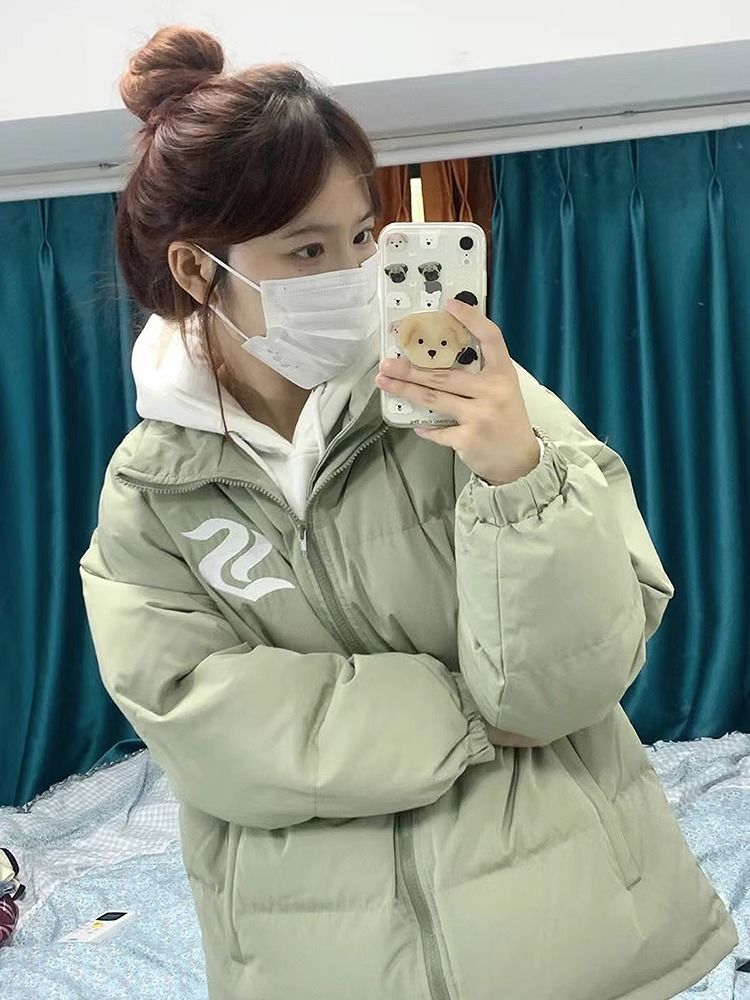 雅鹿浅绿色羽绒羽绒服外套女小个子2023冬季新款学生加厚韩系棉衣