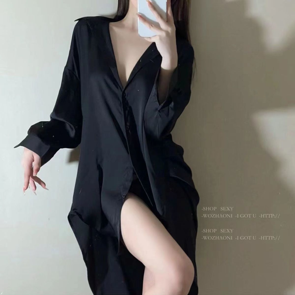 高级感睡衣女秋季爆款男友衬衫大码诱惑性感显瘦睡裙可外穿家居服