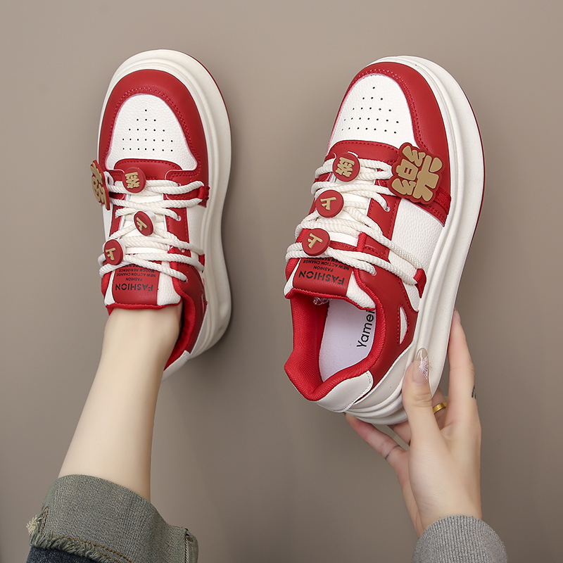 上上签网红小众时尚设计小白鞋女2025年新款厚底女鞋