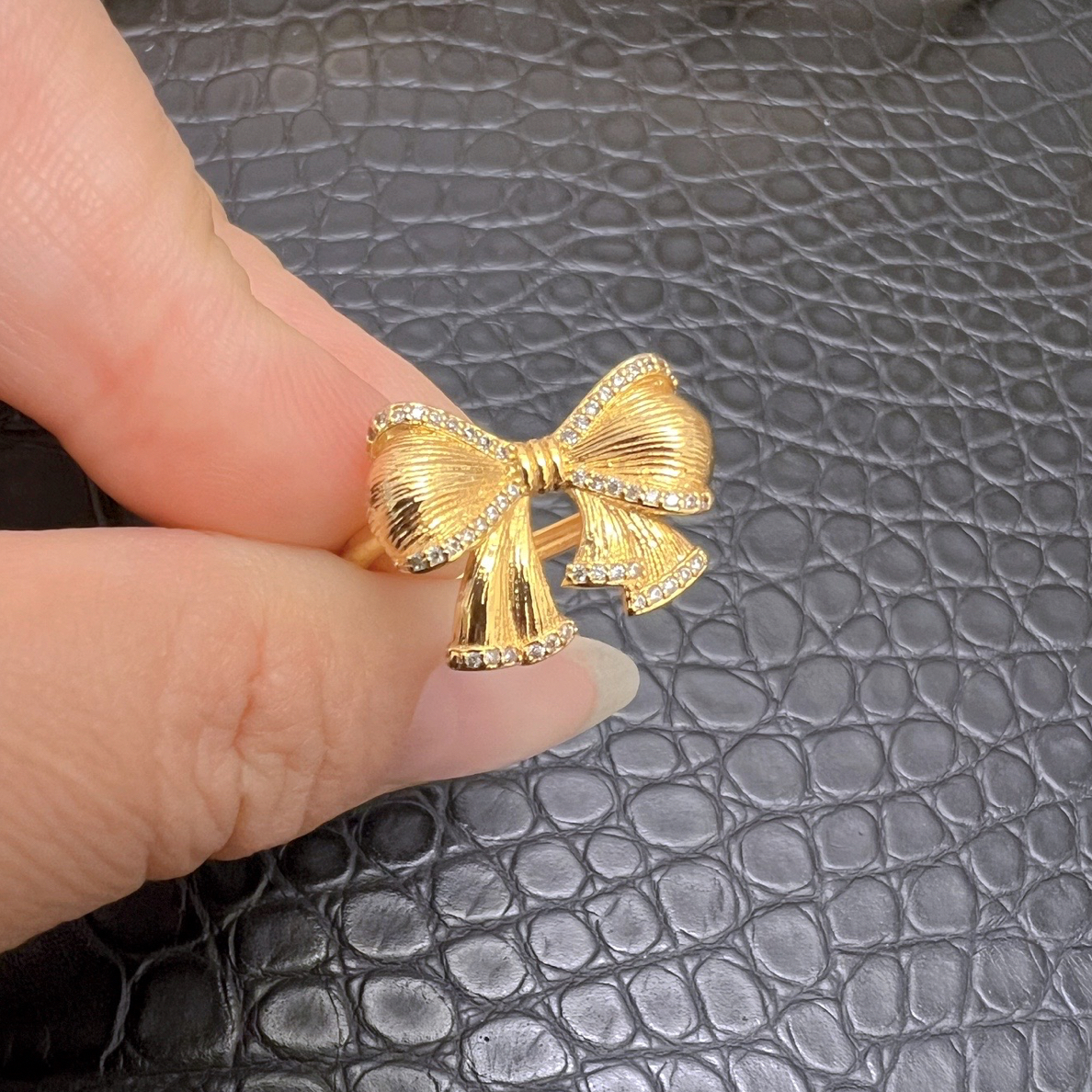 铜合金戒指 精工时尚在逃公主蝴蝶结戒指时尚简约个性潮流暴卖款