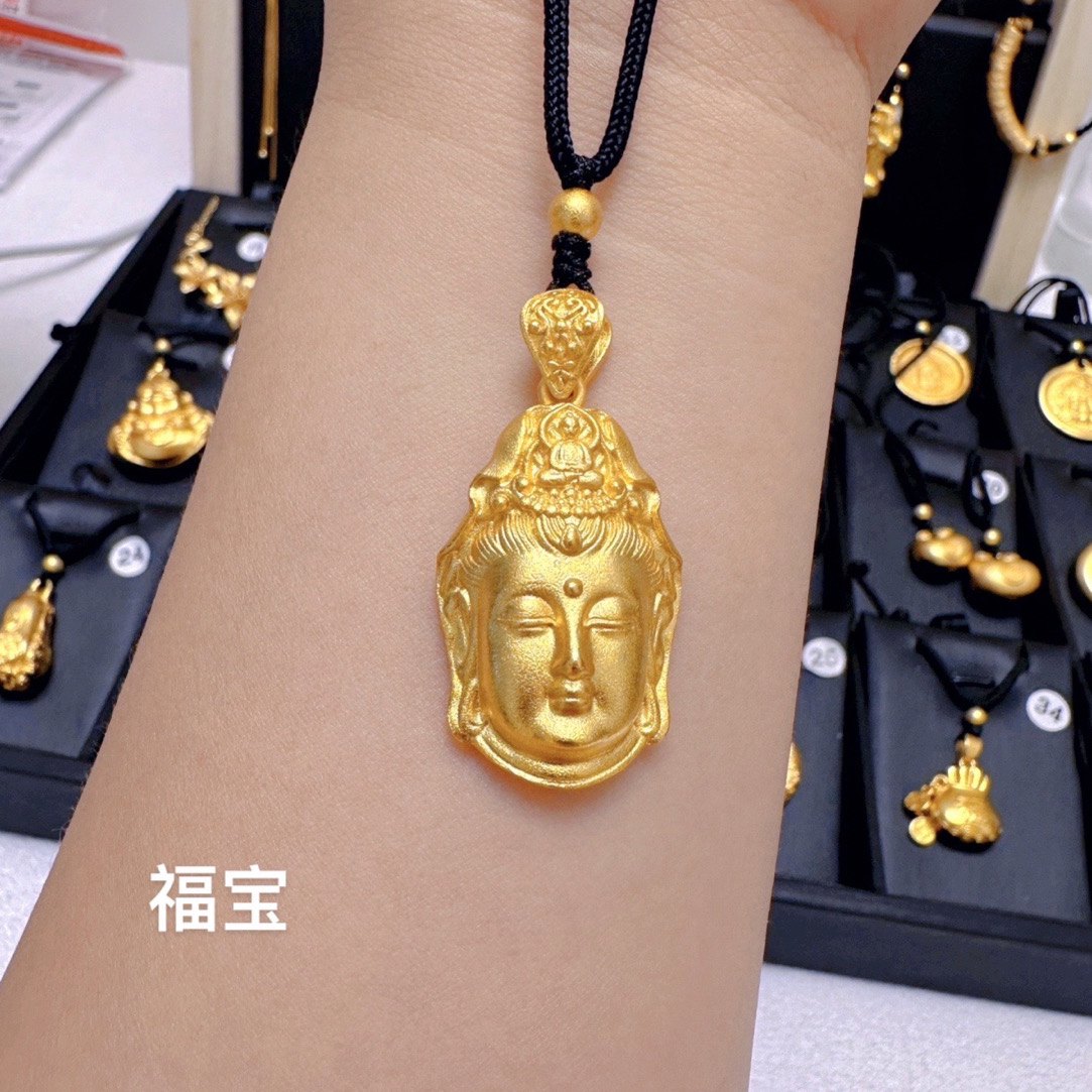 铜合金项链 精工版观音头时尚精致百搭项链毛衣链