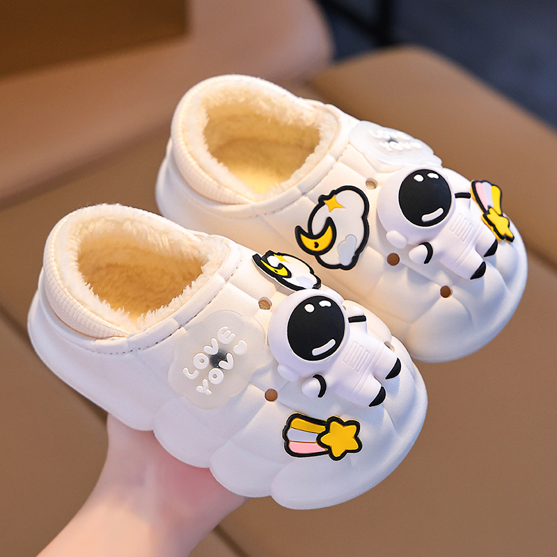 儿童棉拖鞋男童包跟秋冬季男孩室内防水亲子拖鞋保暖家居宝宝棉鞋
