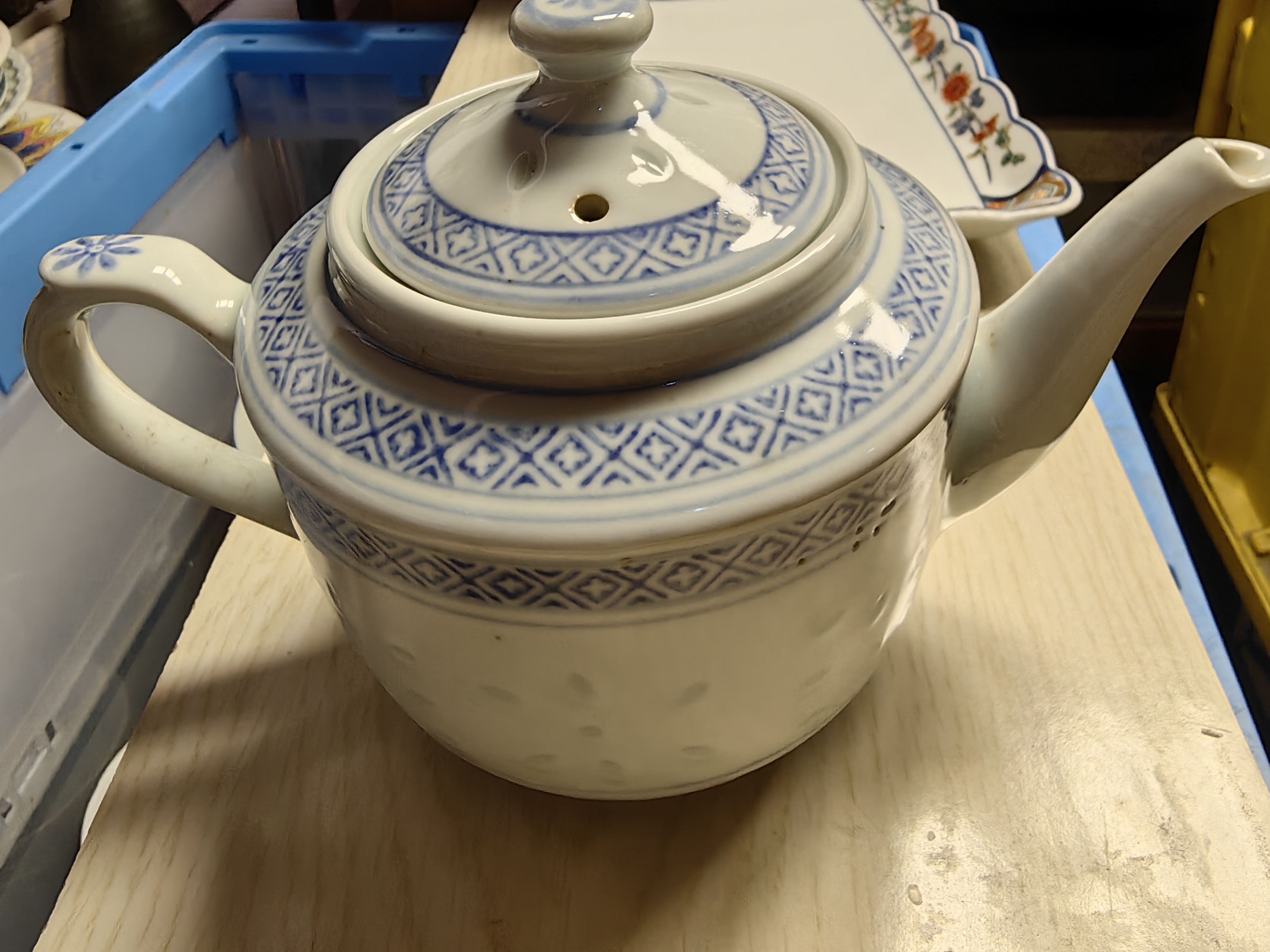 玲珑壶老壶茶壶泡茶青花釉下彩家用单个中式复古怀旧大容量陶瓷