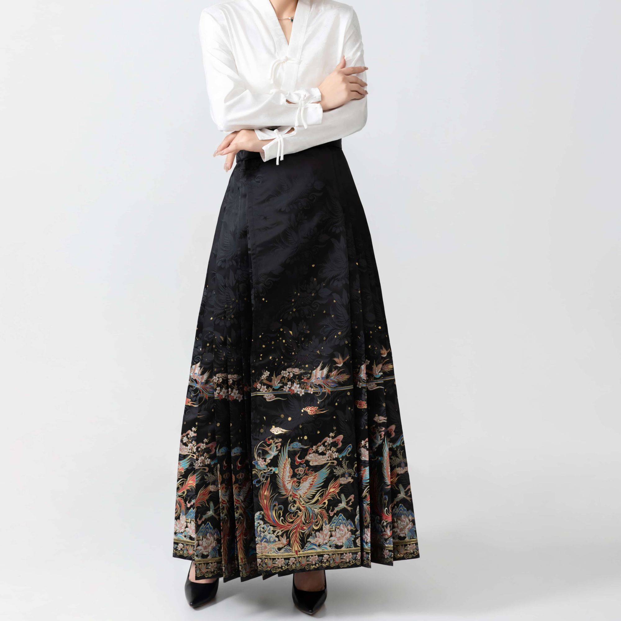 【凤栖梧】原创重工明制缎面仿妆花马面裙高端汉服马面裙正版提花