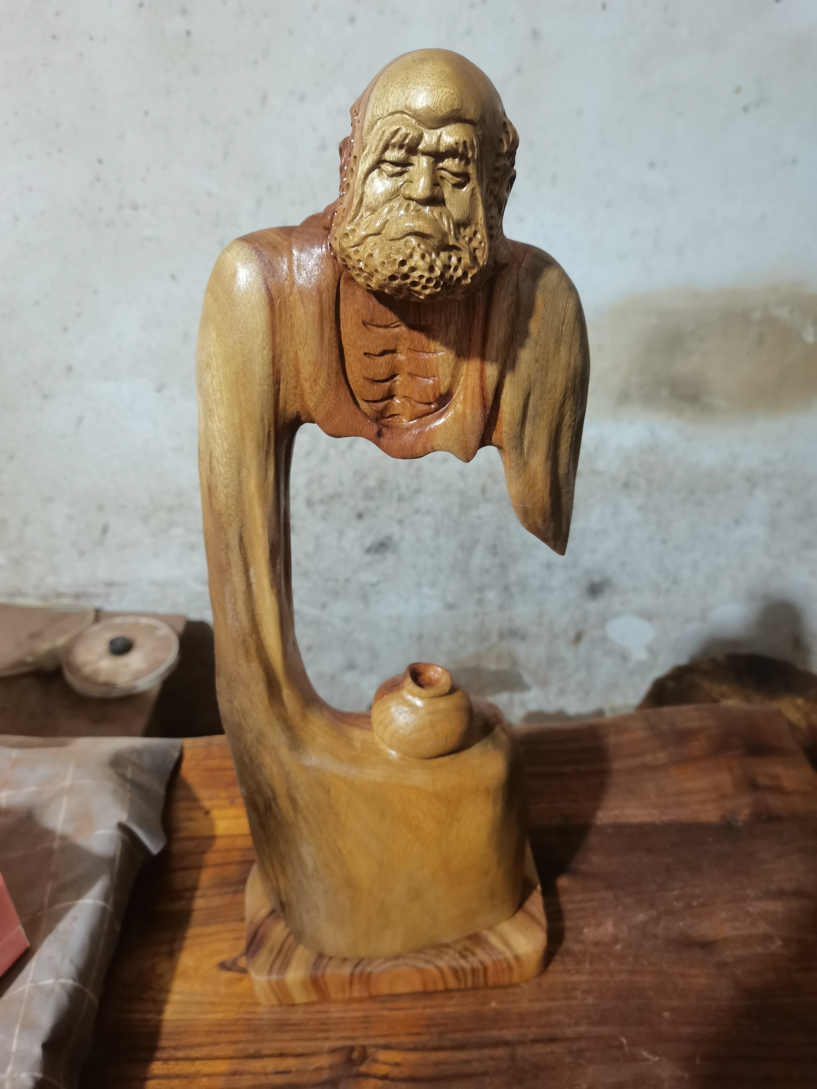 创意根雕作品摆件达摩