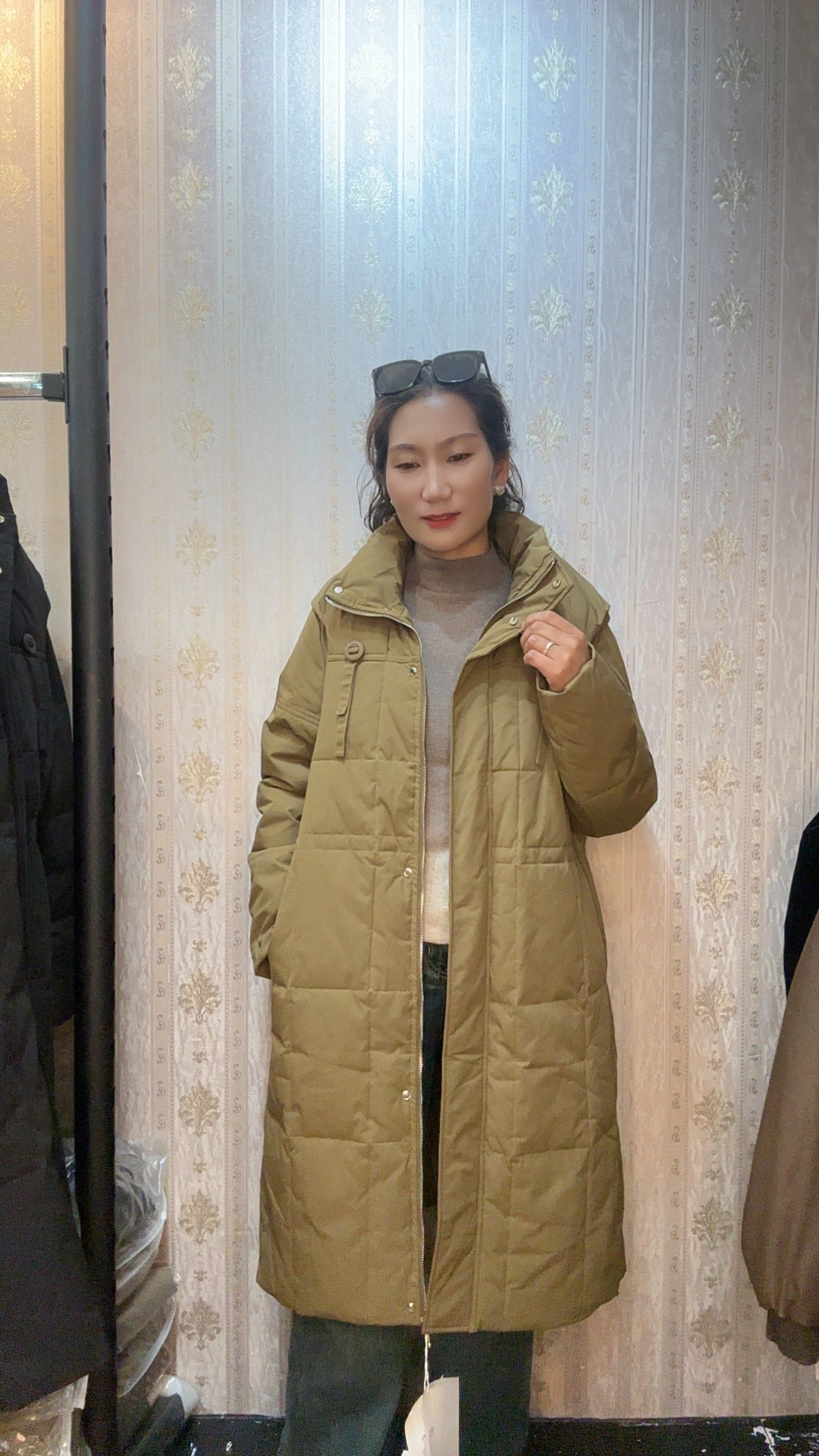 冬季休闲连帽长款外套保暖百搭款