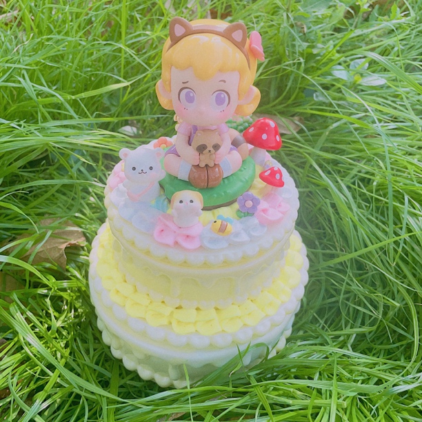 手工制作奶油胶双层蛋糕罐