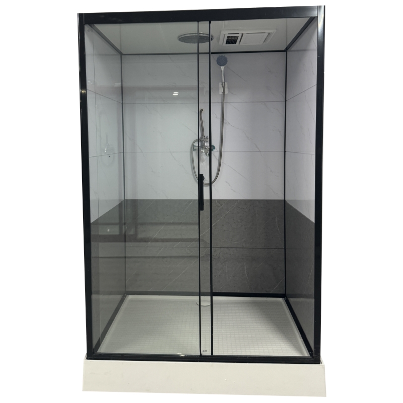 高品质方形款竹木纤维105 × 108淋浴房（一体成型底座）