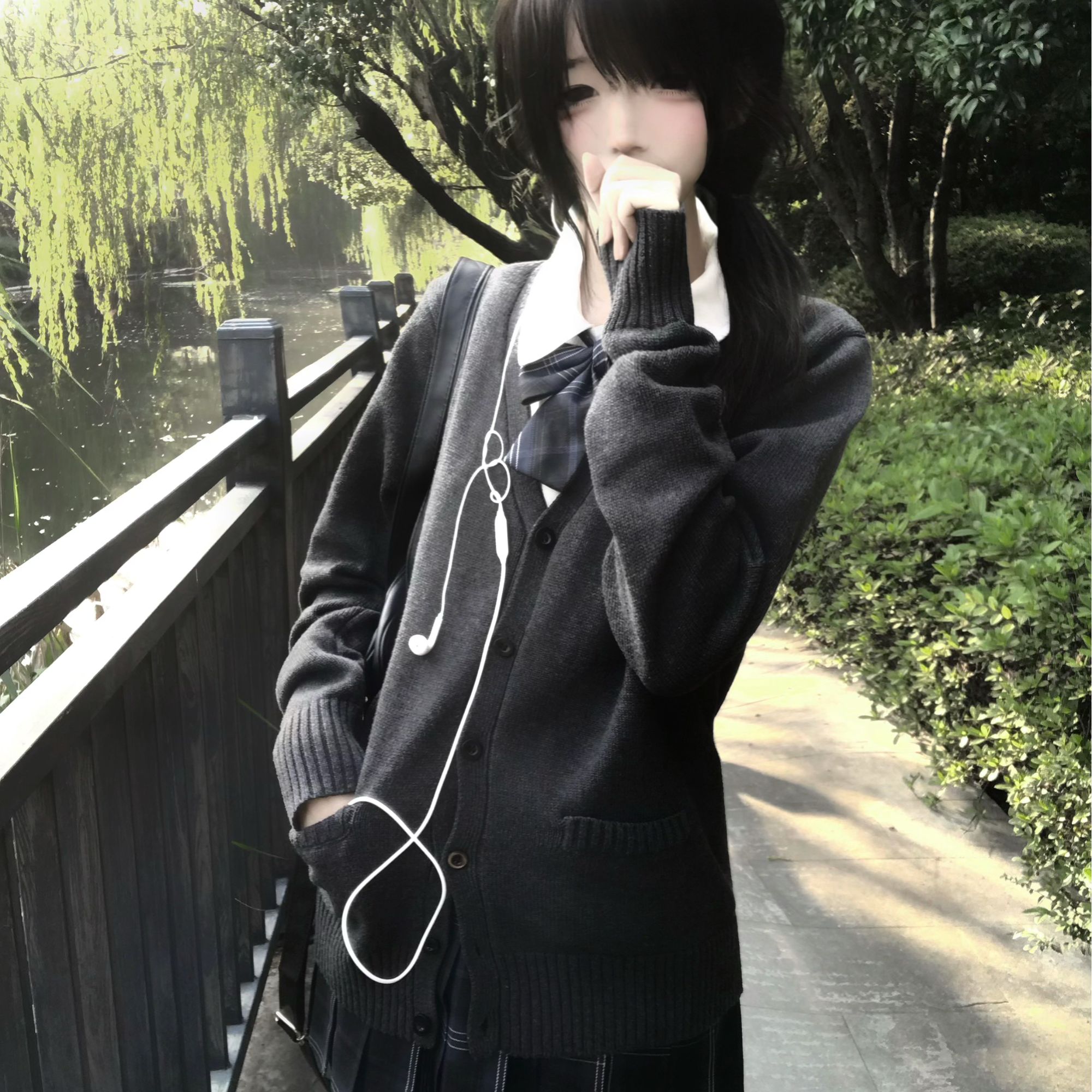 7针加厚开衫纯棉女jk制服针织外套百搭学院校供感日系