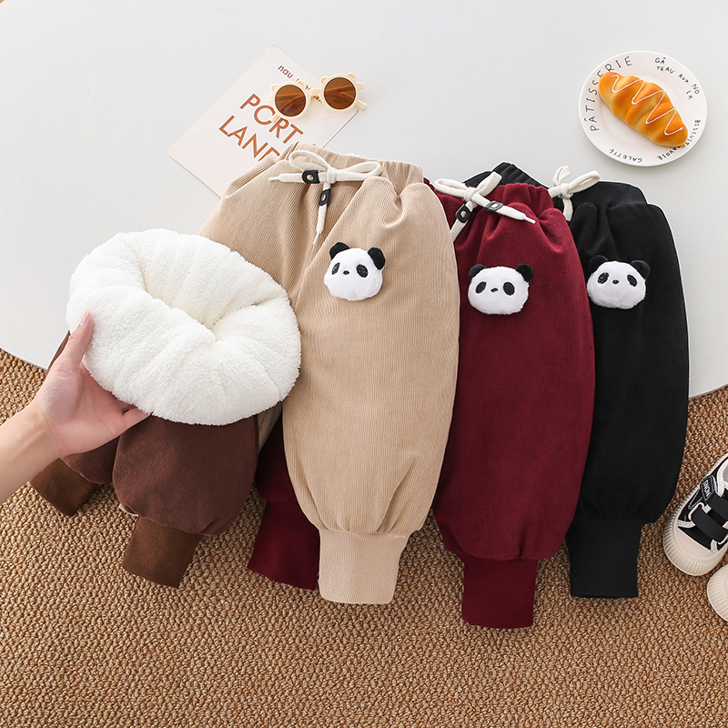 【冬款】儿童加绒加厚裤子男女童保暖休闲裤婴幼儿宝宝大屁屁裤子
