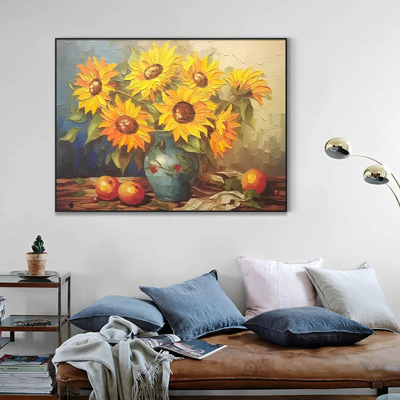 向日葵 | |新款手工厚油肌理油画 客厅背景墙挂画 走廊餐厅装饰画