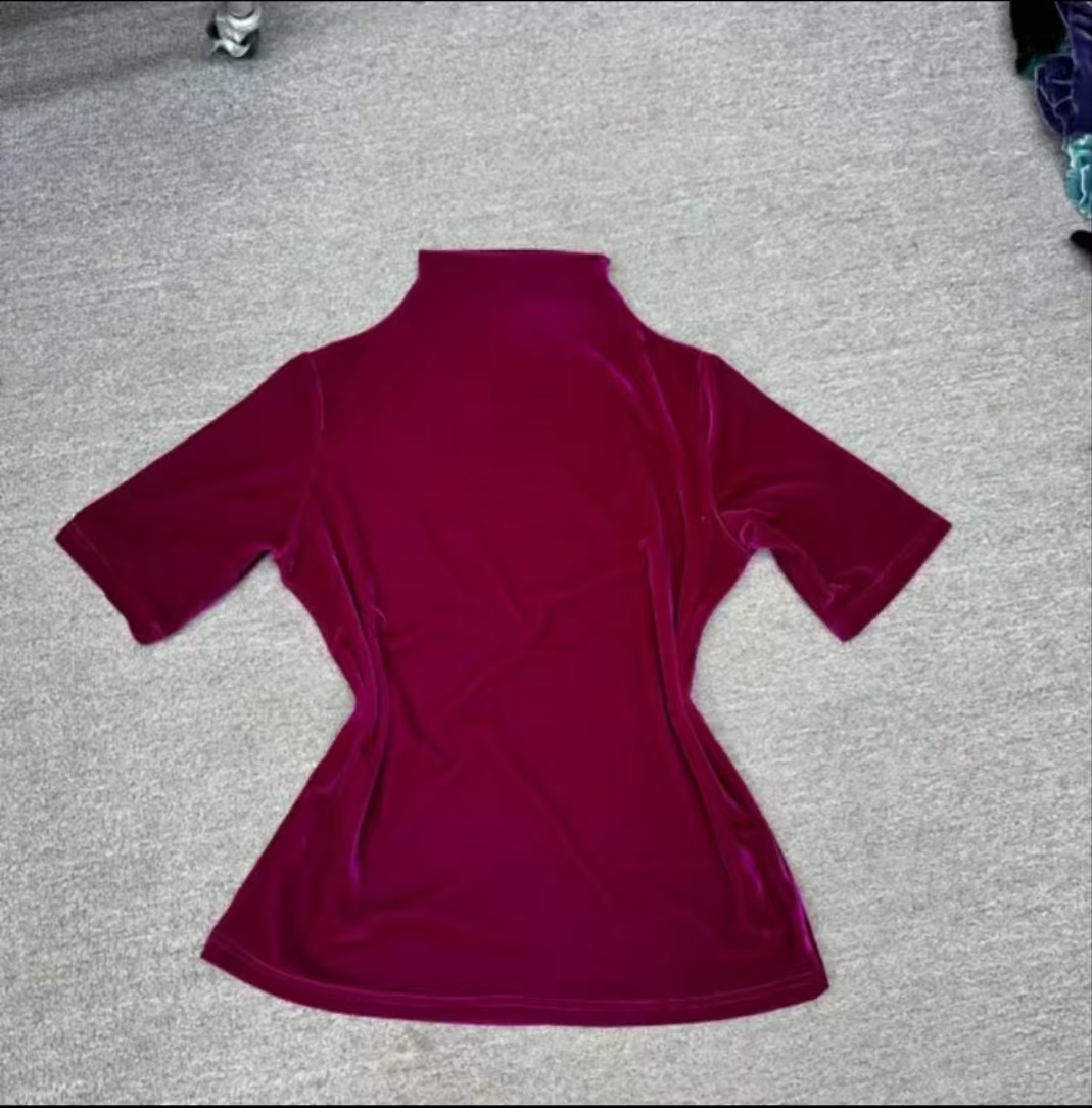 （6022）新中式时尚百搭衬衫短袖高领+V领