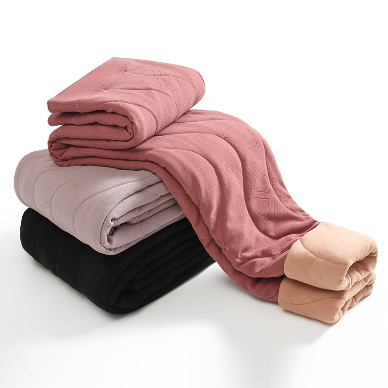 女士保暖裤内穿棉衣大码高弹力加厚羊毛填充高腰裤秋冬御寒神器