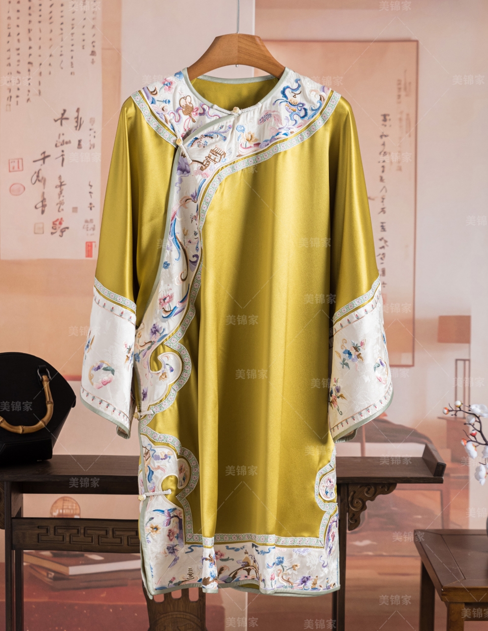 1022号【美锦家】新中式女款圆领太太服上衣241976（果绿）（专场专供）