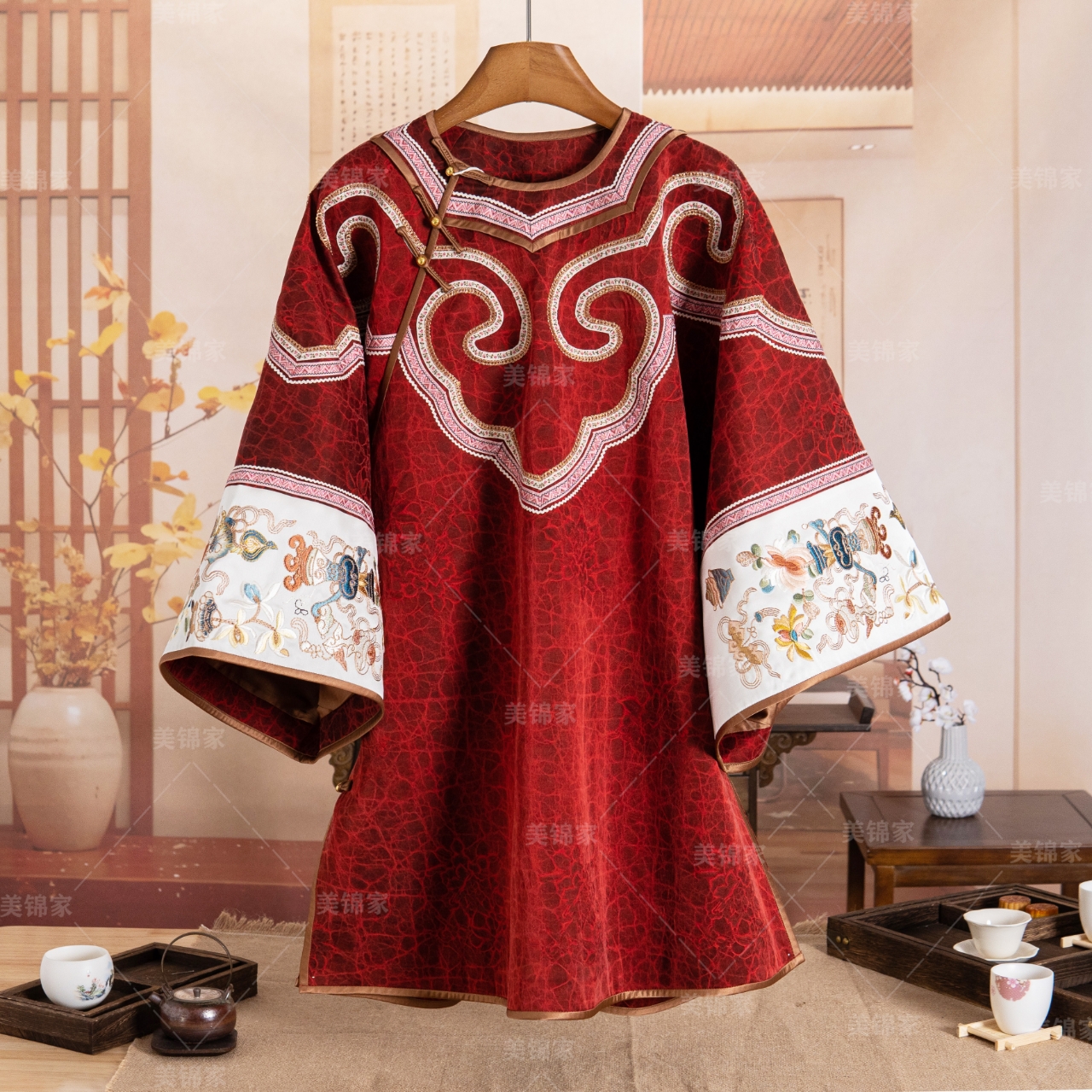 【美锦家】复古龟段提花圆领如意二大衫242214（二等品不退不换）