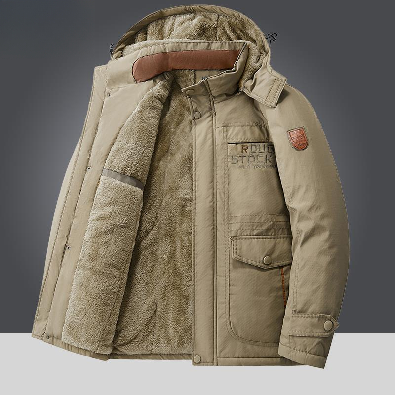 加绒加厚棉衣男新款冬季宽松大尺码棉袄中老年东北军棉大衣棉服外