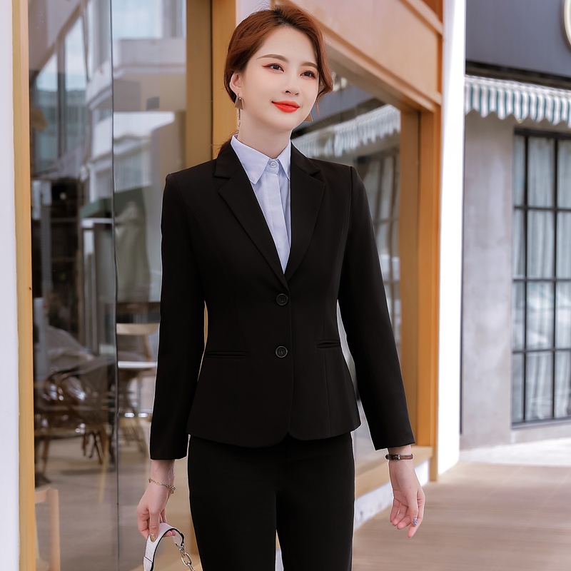 黑色西装外套女2025新款韩版时尚职业正装气质女士面试春秋工作服