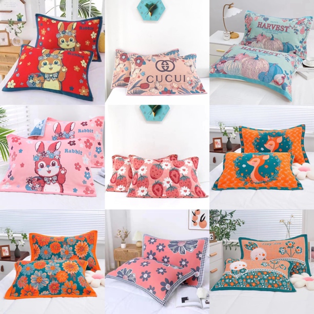 【单条装大枕巾】纱布大枕巾一条随机柔软柔软透气家用成人枕头巾