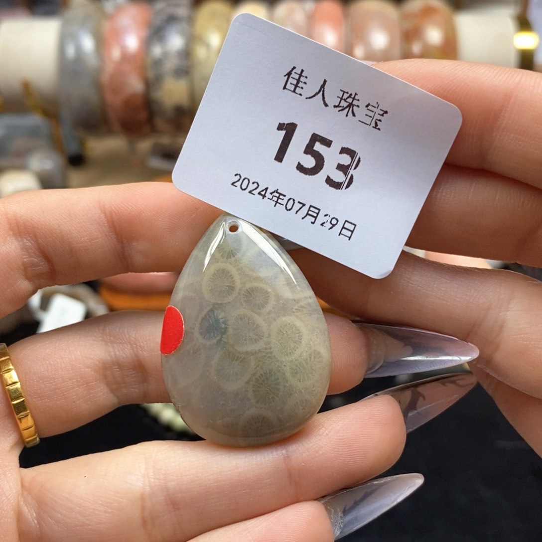 硅化珊瑚（珊瑚玉）颈饰未镶嵌153