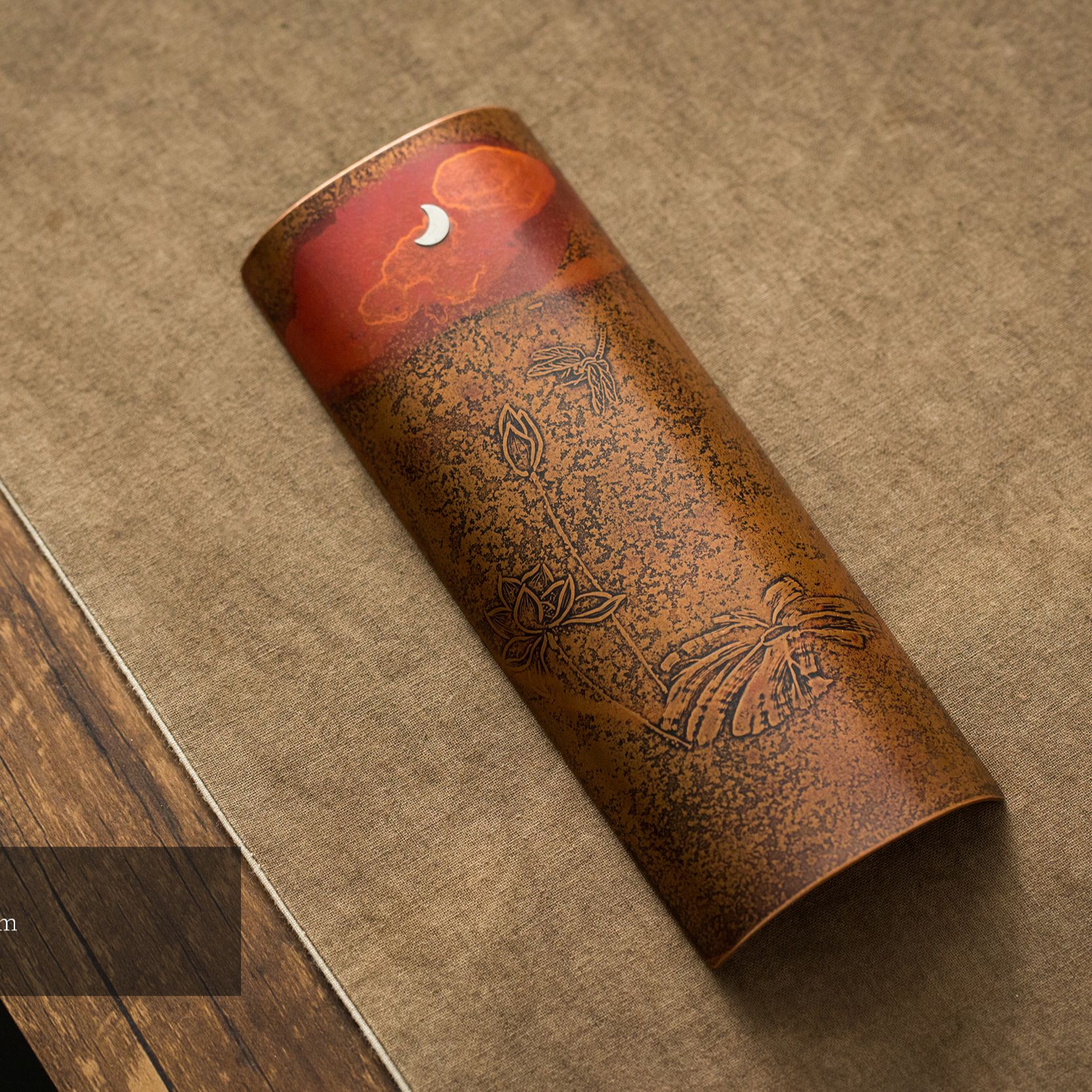 ZENBOTON/臻宝堂静夜思雕刻茶荷纯手工