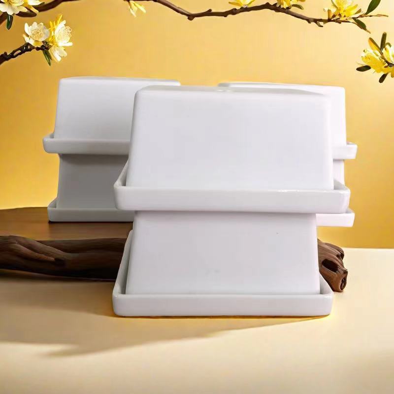 微瑕1002A3 陶瓷外磨砂内亮釉西餐蛋糕黄油罐家用小菜带盖碟子