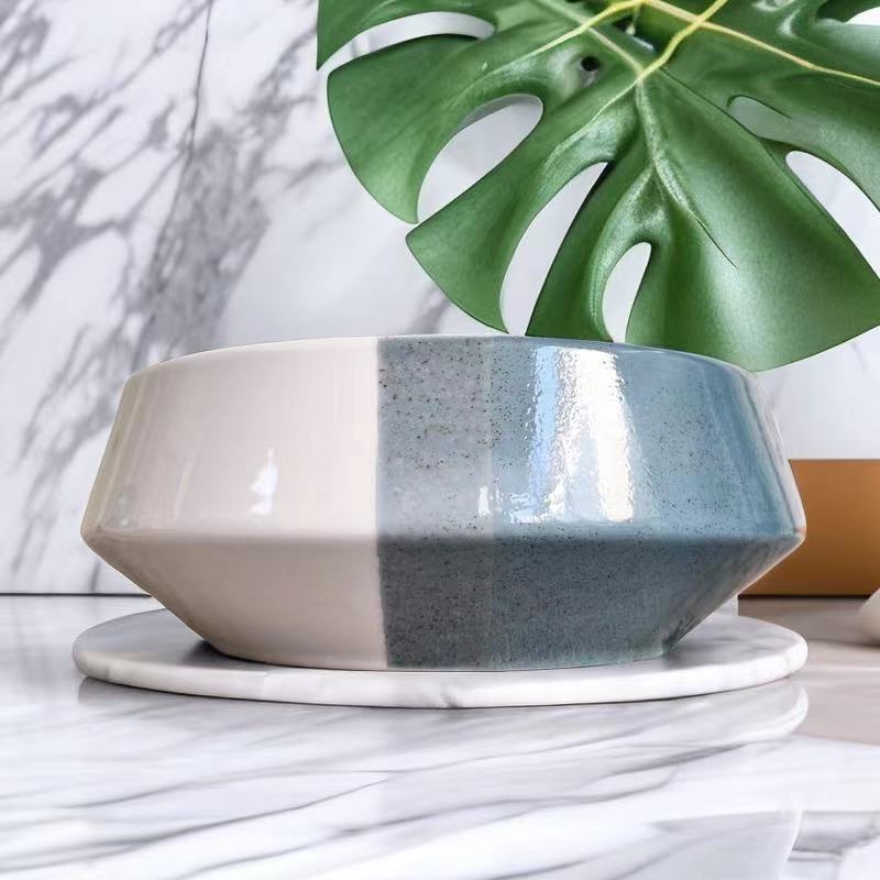 微瑕0588H1 7英寸拼色芝麻釉家用菜盘子耐高温